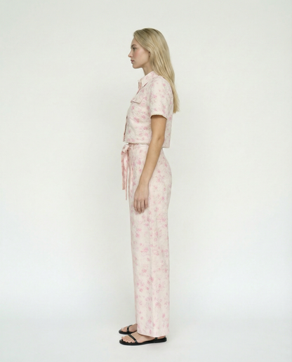 Embroidered Floral Wide-Leg Pants – Blossom Elegance – MJ255566