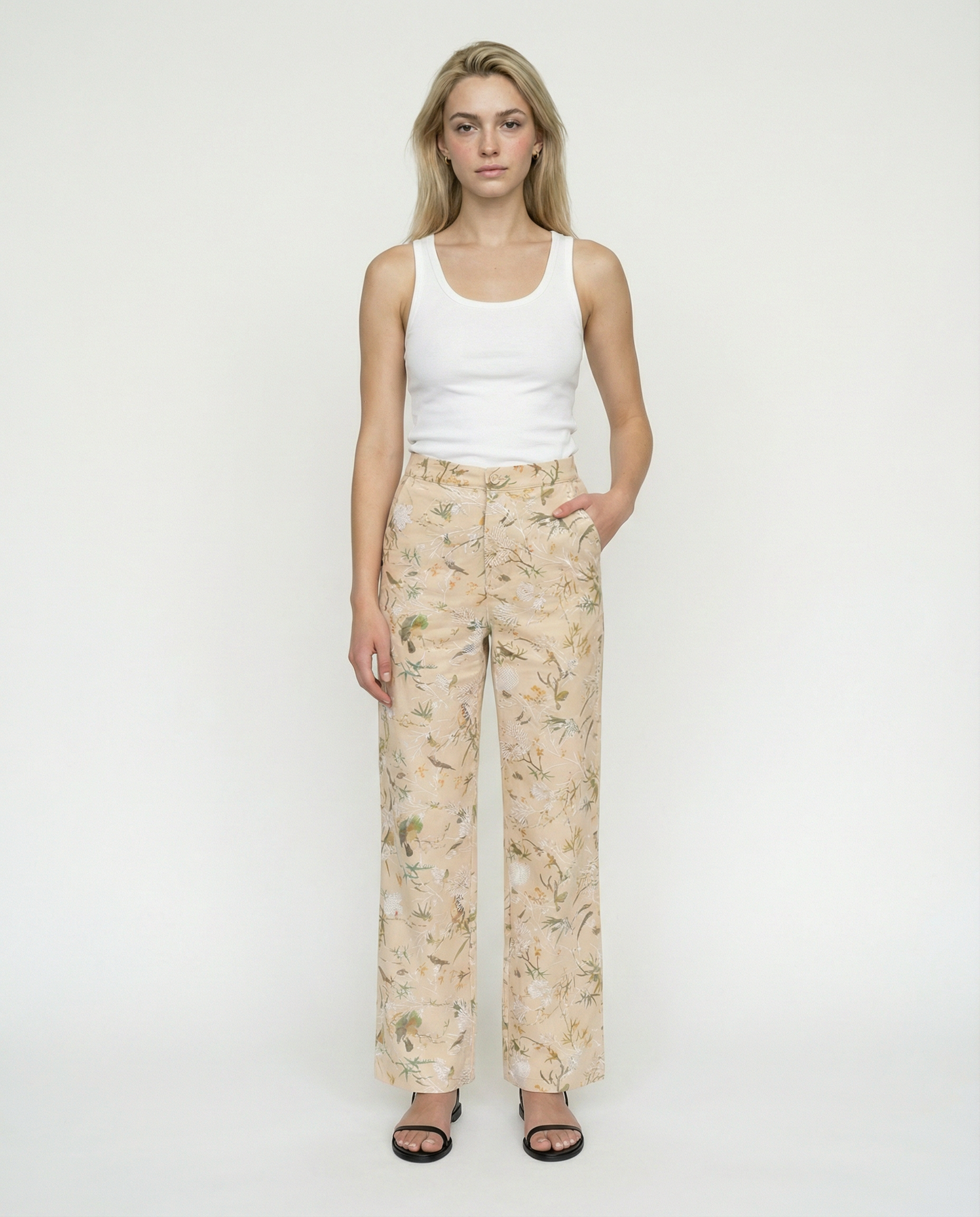 Wide-Leg Pants with Sequin Details – Ethereal Bloom – MJ255986