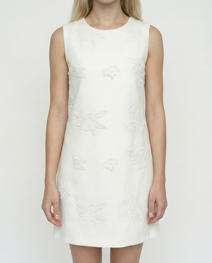 Sleeveless Embroidered Shift Dress – Ivory Grace – MJ256543