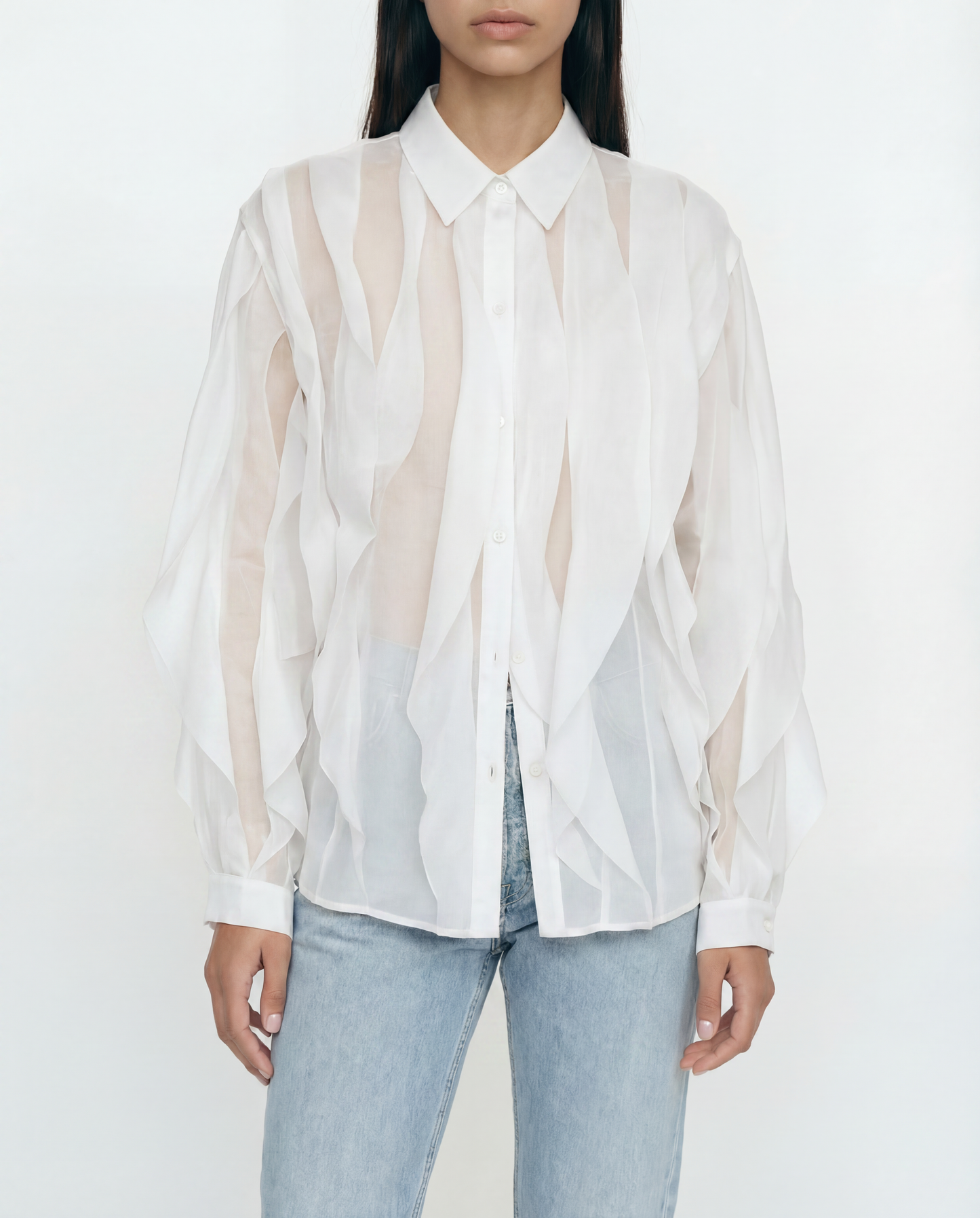 Chemise Transparente Sculptée – Whisper Elegance – MJ261960