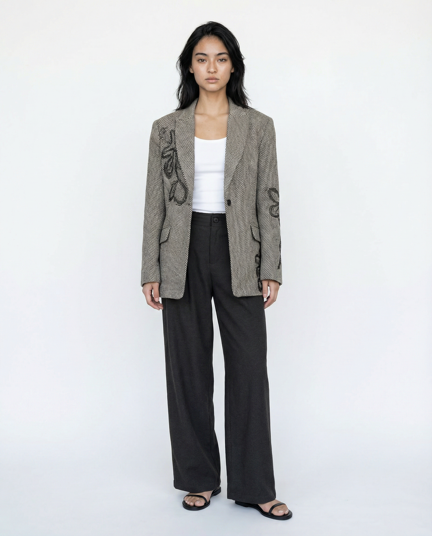 Sequin Detail Blazer – Shadow Thread – MJ263409