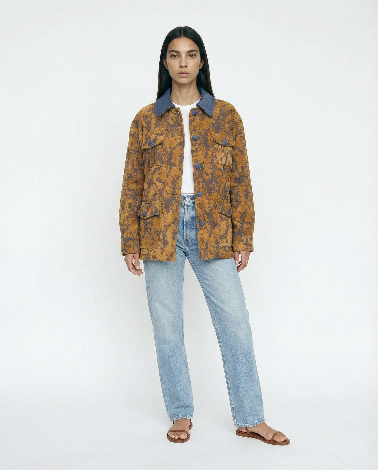 Patterned Collar Jacket – Baroque Field – MJ263668