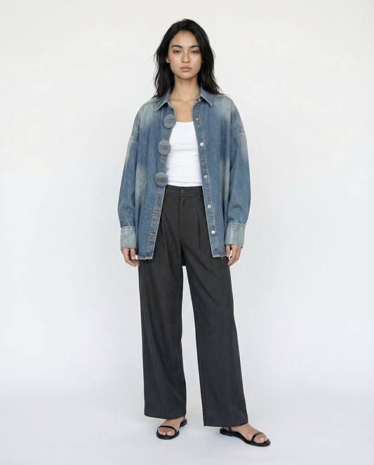 Chemise Oversize en Denim – Moon Fade – MJ263763