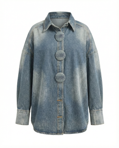 Oversized Denim Shirt – Moon Fade – MJ263763
