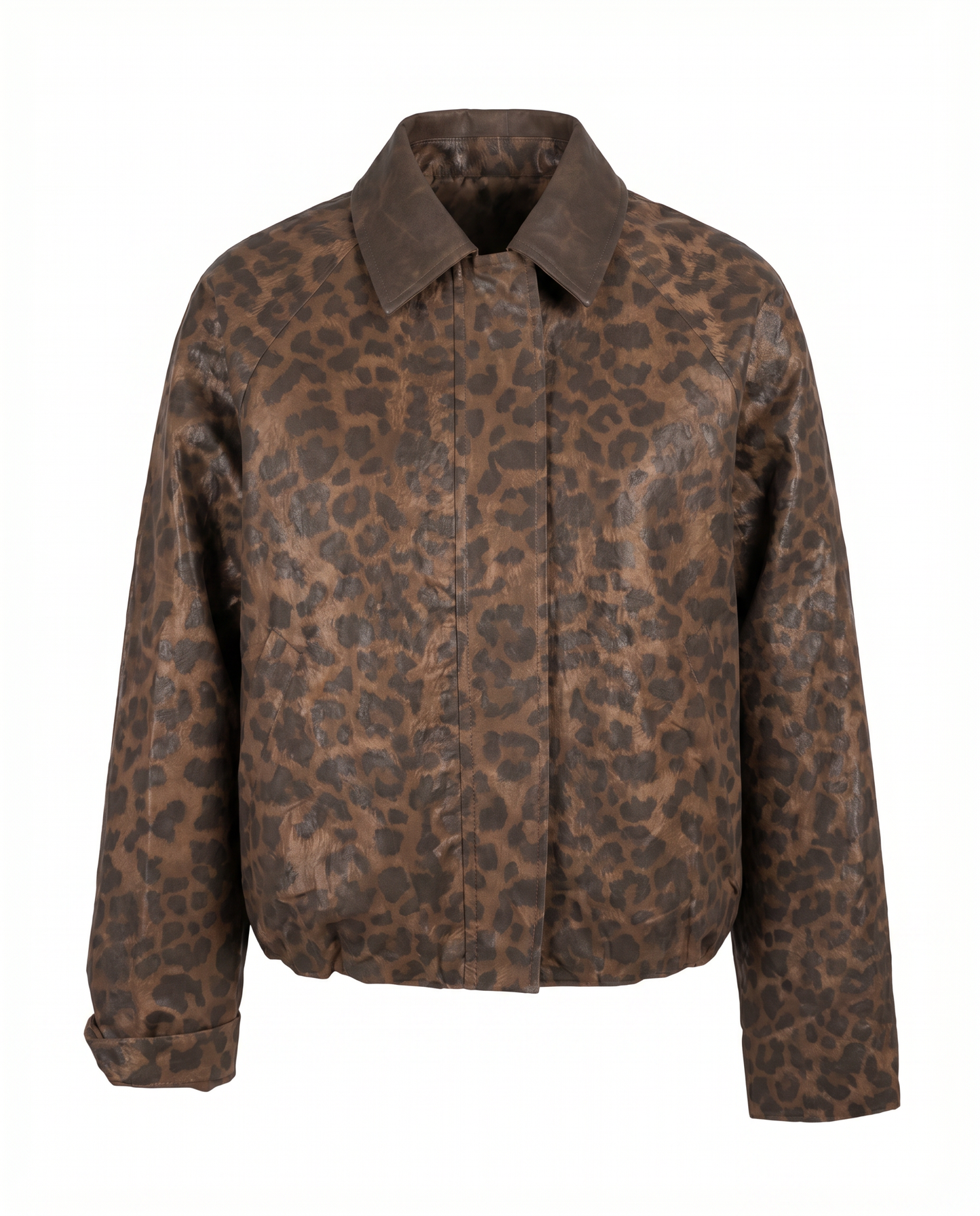 Leopard Faux Leather Jacket – Wild Code – MJ263916