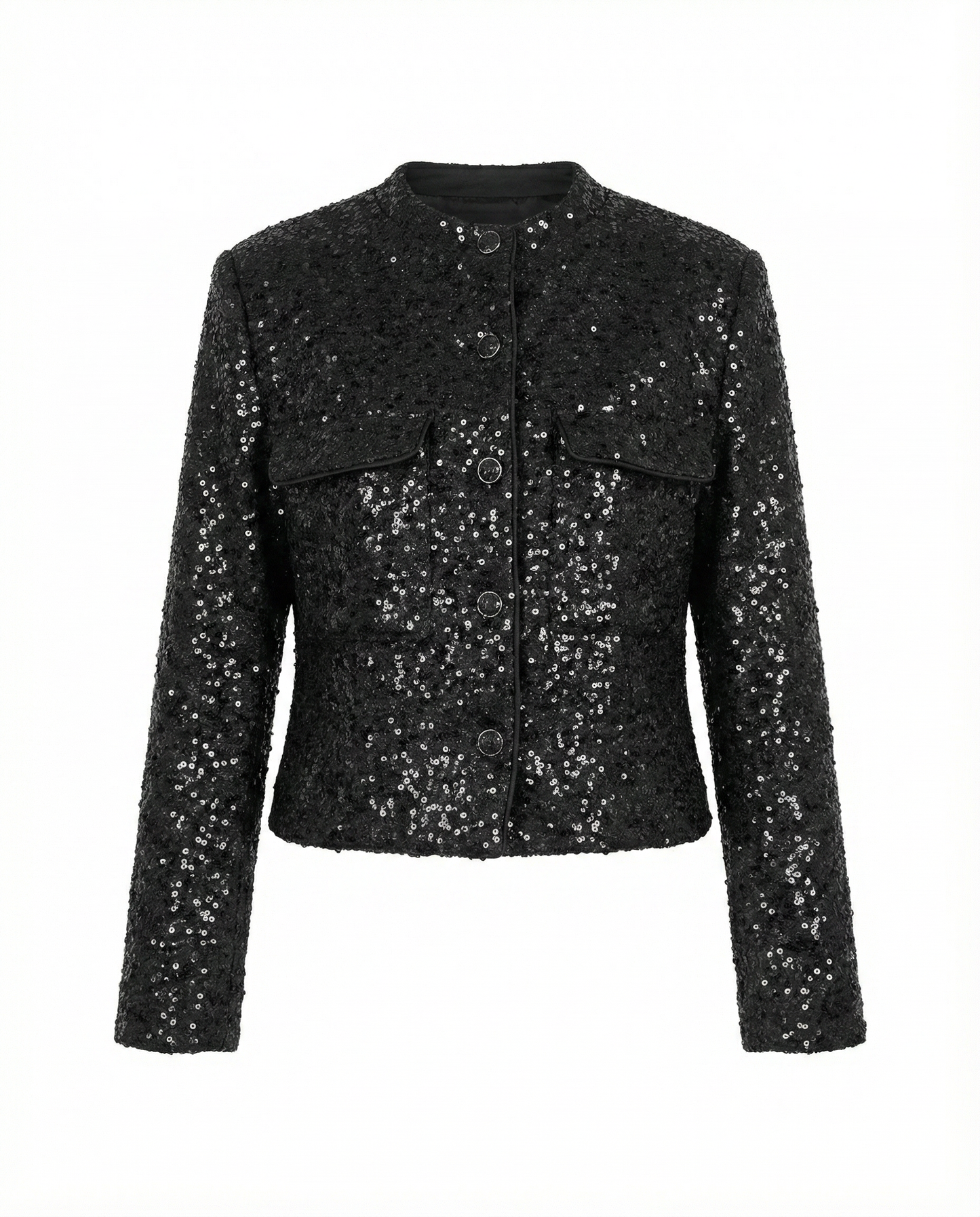 Paillette Cropped Jacket – Nuit Frisson – MJ264077