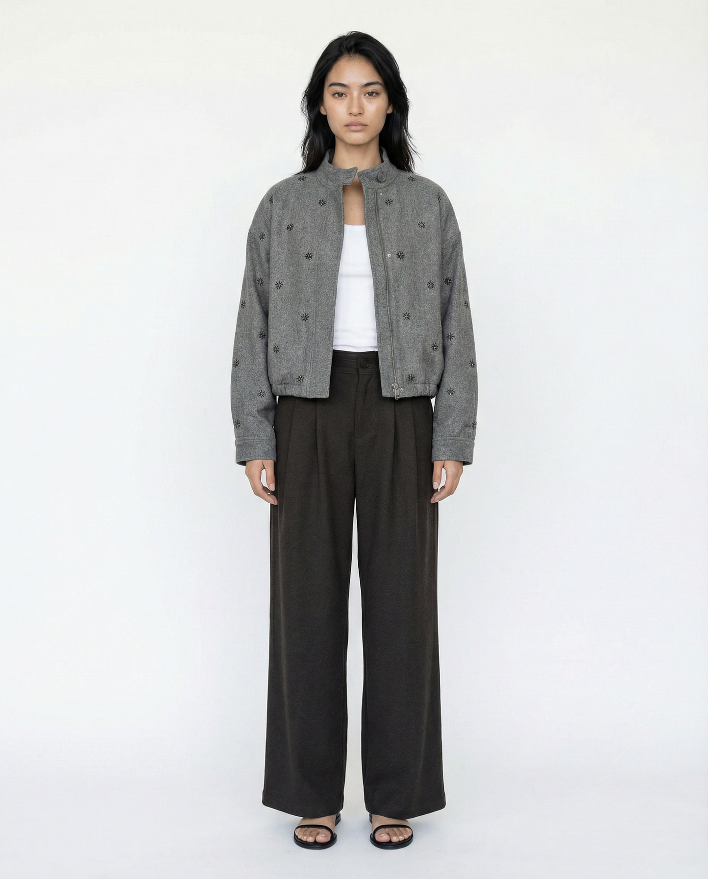 Sequin Detail Bomber – Shadow Thread – MJ264232