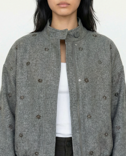 Sequin Detail Bomber – Shadow Thread – MJ264232