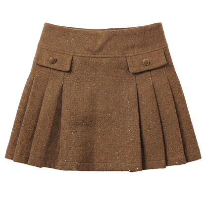 Wool Pleated Mini Skort – Terra Edge – MJ264781