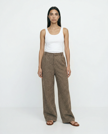 Wool Wide-Leg Trousers – Earth Weave – MJ266387