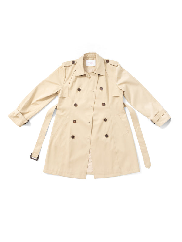 Sand soft belted trench MJ27003, front flat lay