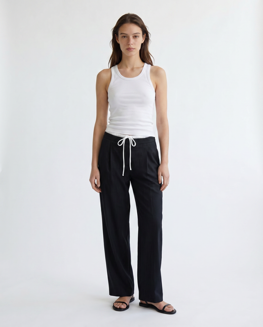 Pantalon Noir Structuré – Ligne Nocturne – MJ270237