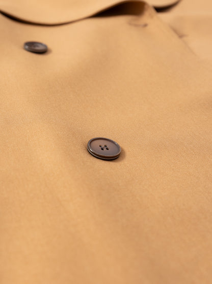 Camel structured belted trench MJ2732403, button detail