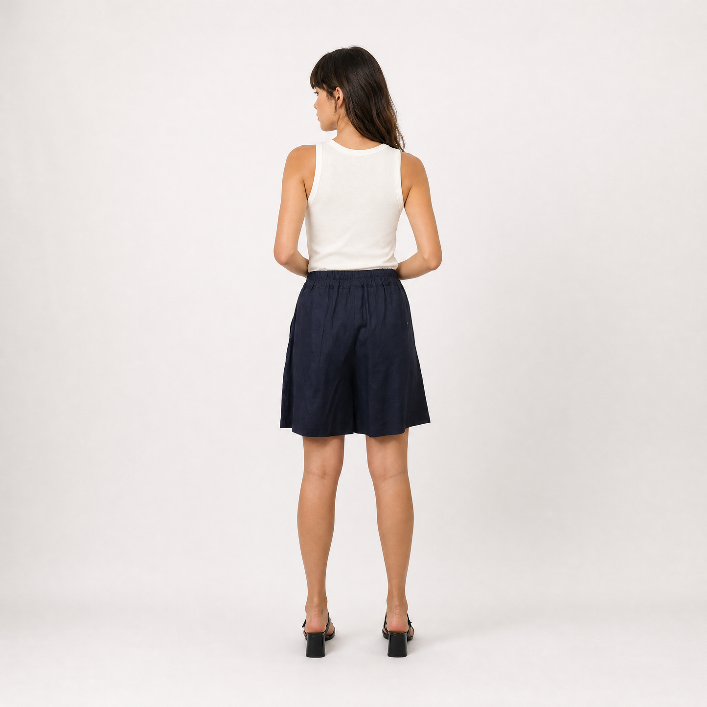 Short taille haute à plis – Méditerranée Claire – MJ1271-A