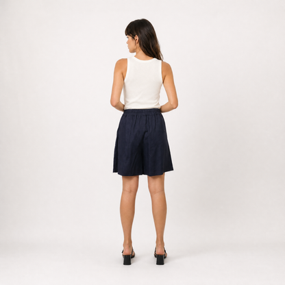 Short taille haute à plis – Méditerranée Claire – MJ1271-A