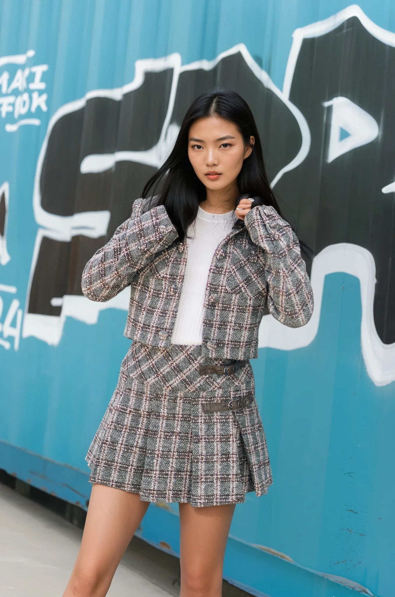 Plaid Cropped Jacket – Maple Study – MJ264451