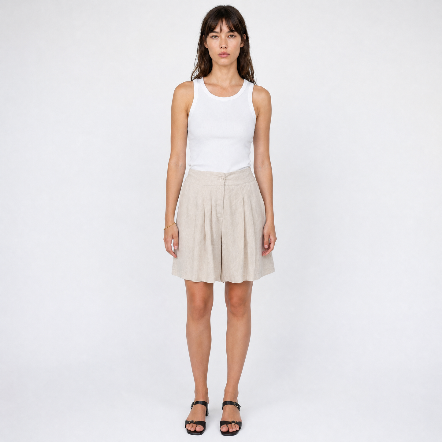 Short taille haute à plis – Méditerranée Claire – MJ1271-A