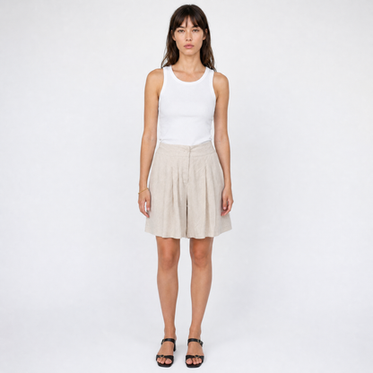 Short taille haute à plis – Méditerranée Claire – MJ1271-A