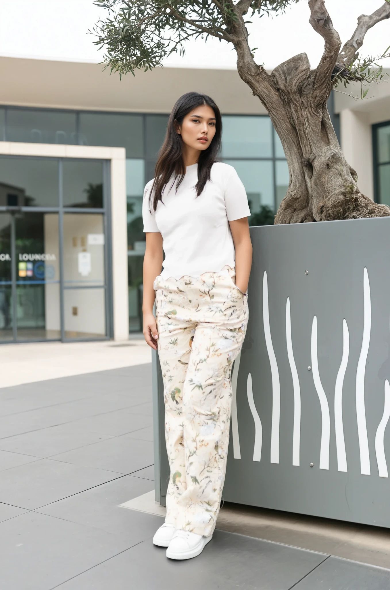 Wide-Leg Pants with Sequin Details – Ethereal Bloom – MJ255986