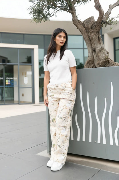 Wide-Leg Pants with Sequin Details – Ethereal Bloom – MJ255986